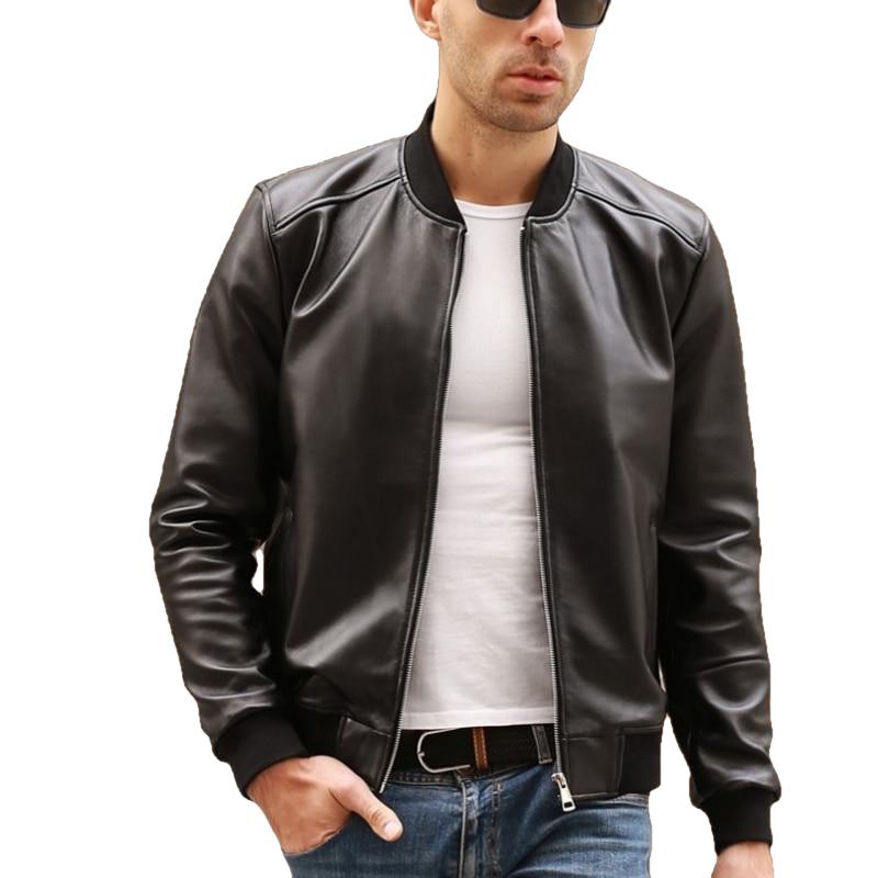 Man wearing a black leather jacket on a white background